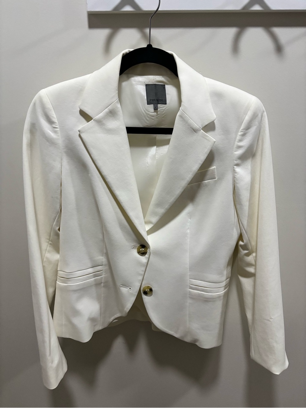 Premise Ivory Two-Button Tailored Blazer